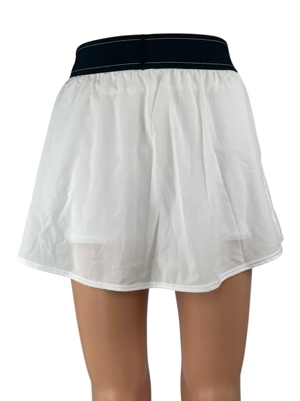 Alo Yoga Womens White High Rise Elastic Waist Athletic Skort Shorts Skirt Size M